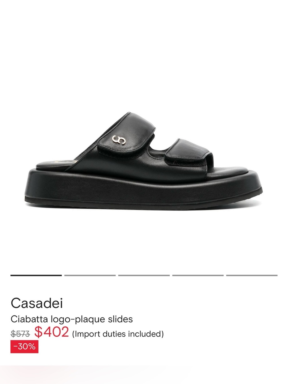 Casadei Black Leather Dual-Strap Slide Sandals Size IT40